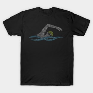 'Love Swimming Typography' Awesome Swimming Gift T-Shirt